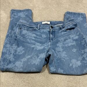 J. Jill Blue floral Patterned Women's Skinny Jeans size 8